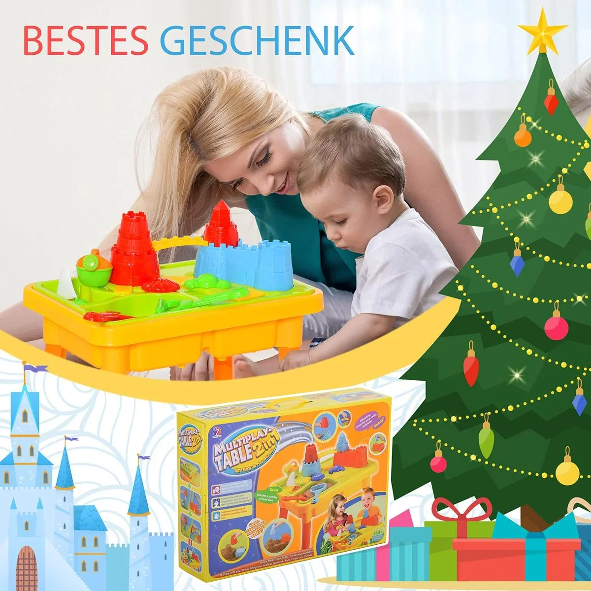 Kinder Sandspielzeug Burgthema bunt - 4