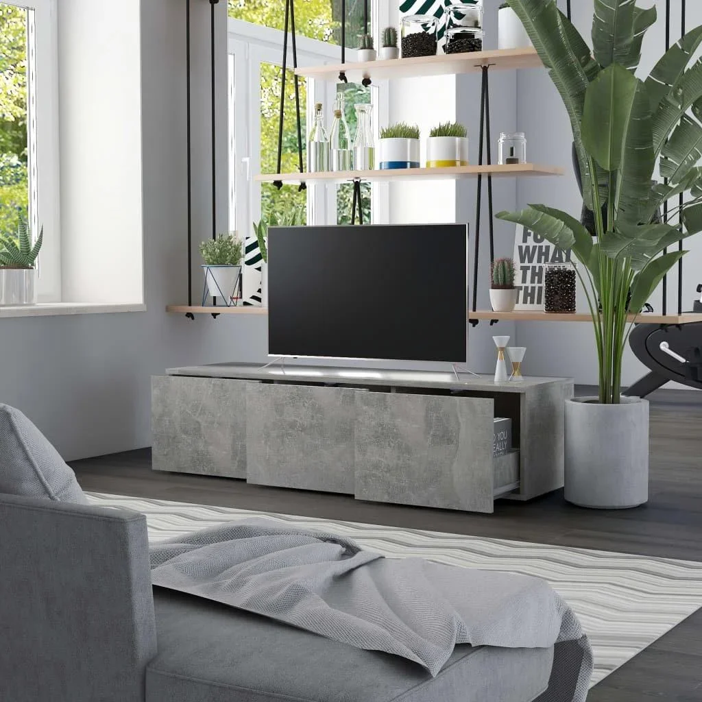 TV-Schrank 120x34x30 cm Spanplatte betongrau - 0