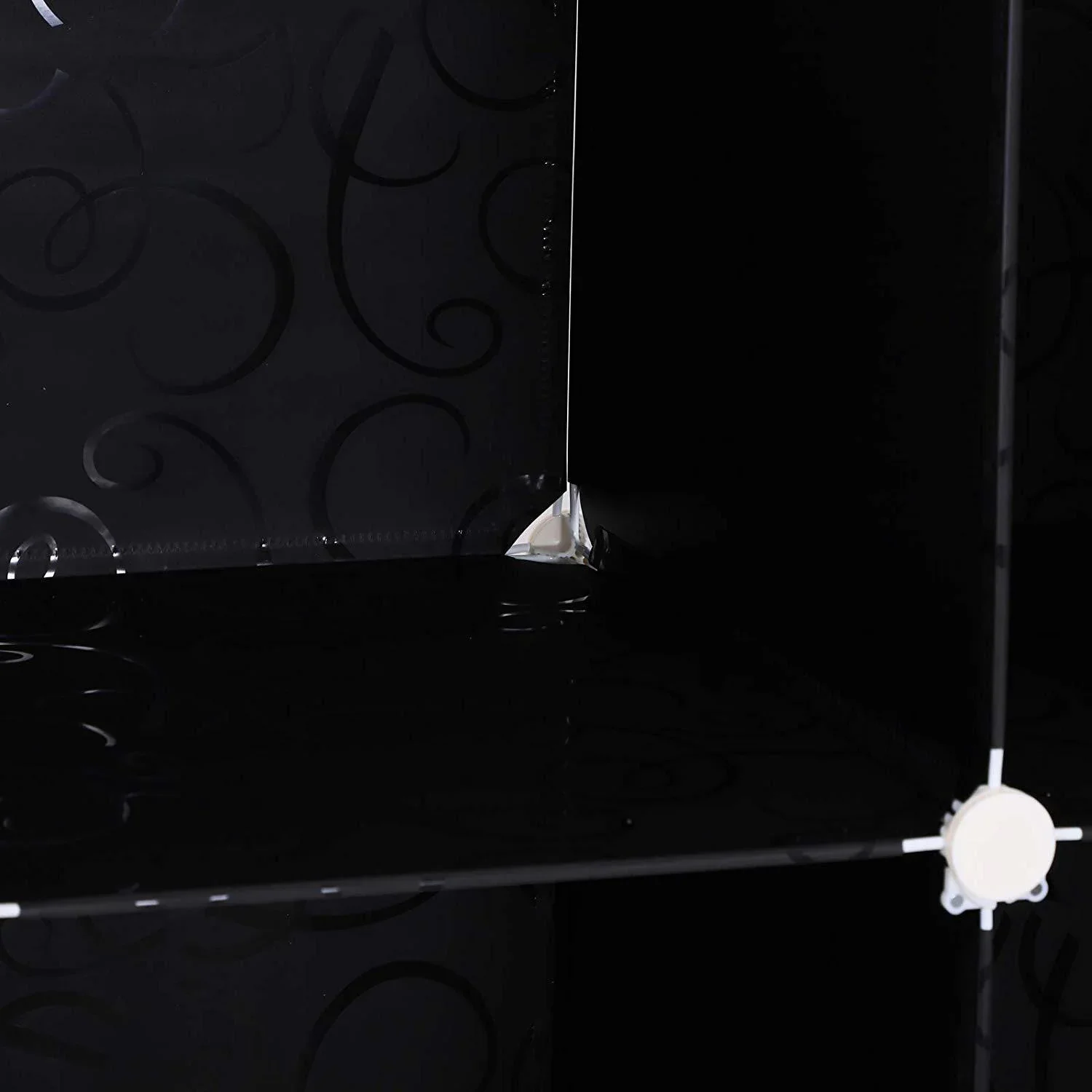 Kleiderschrank Garderobe Garderobenschrank Regalsystem mit Kleiderstange 2+6 Würfel aus PP Schwarz+Weiß 111x47x145 cm - 0