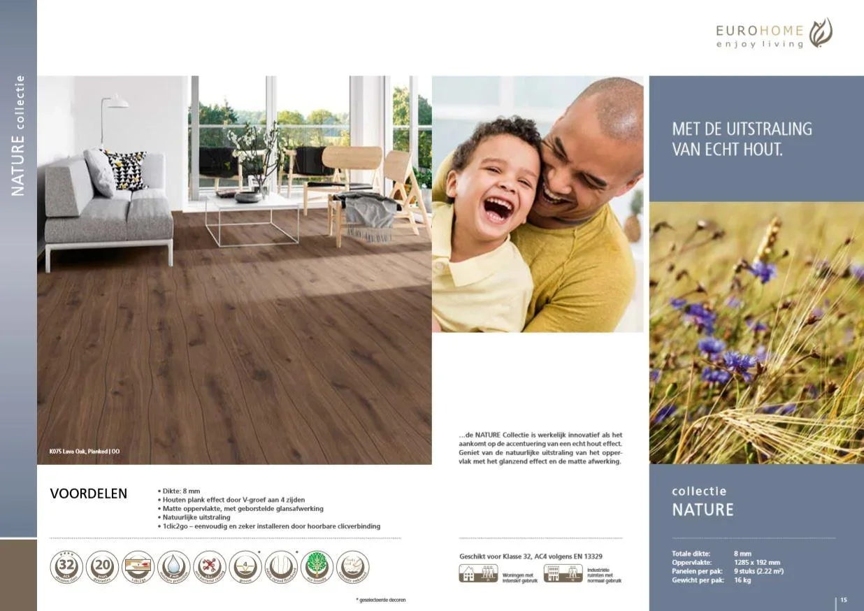 Nature Laminatboden Tidal Lava Oak 8 mm 2,22 m² - 1