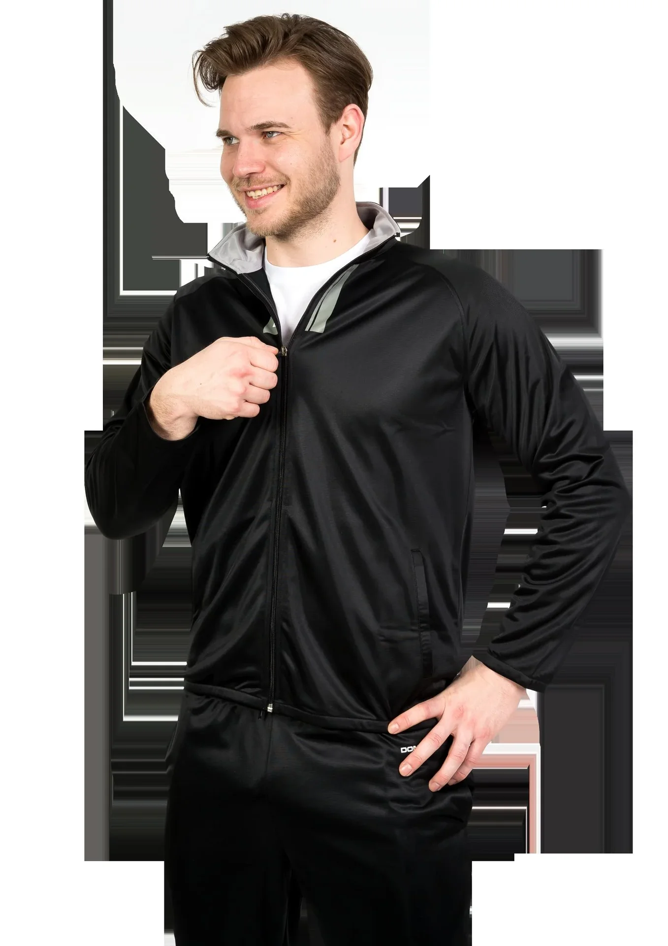 Trainingsanzug, 2-teilig, schwarz/grau, Gr. M - 8