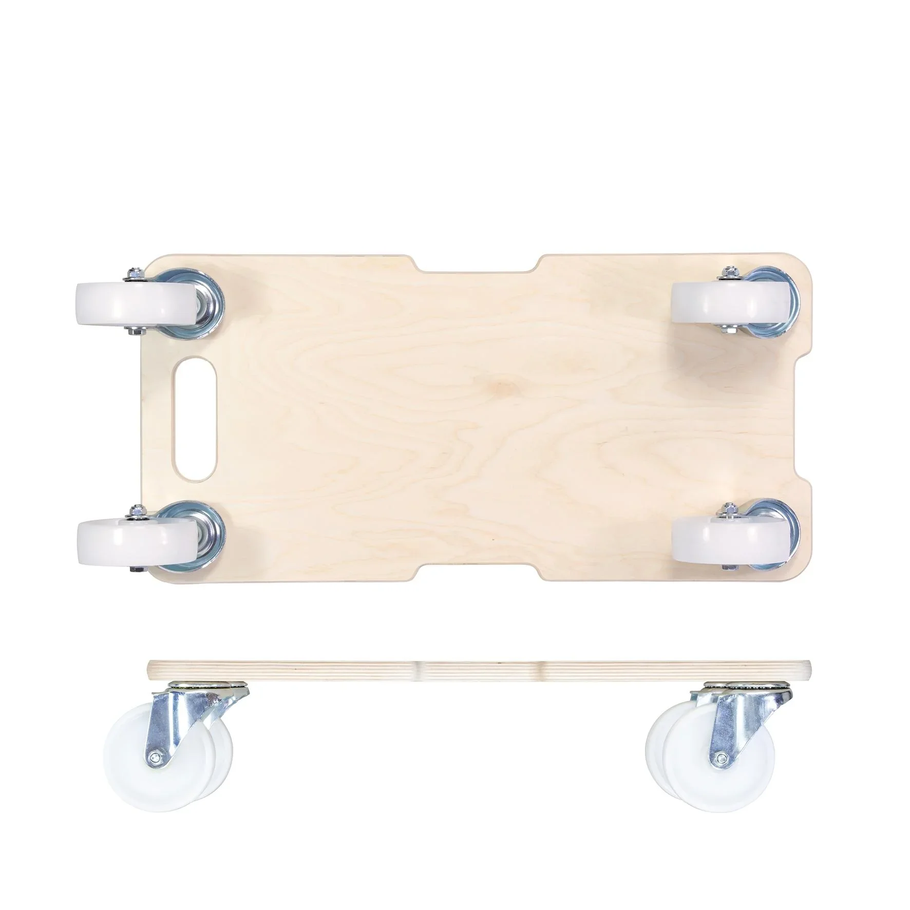 Transporthilfe MM 1326, 59 x 29 x 13,5 cm, harte Rollen Ø 100 mm, Rollenlager, Multiplex Birke FSC®, Tragkraft 400 kg - 6