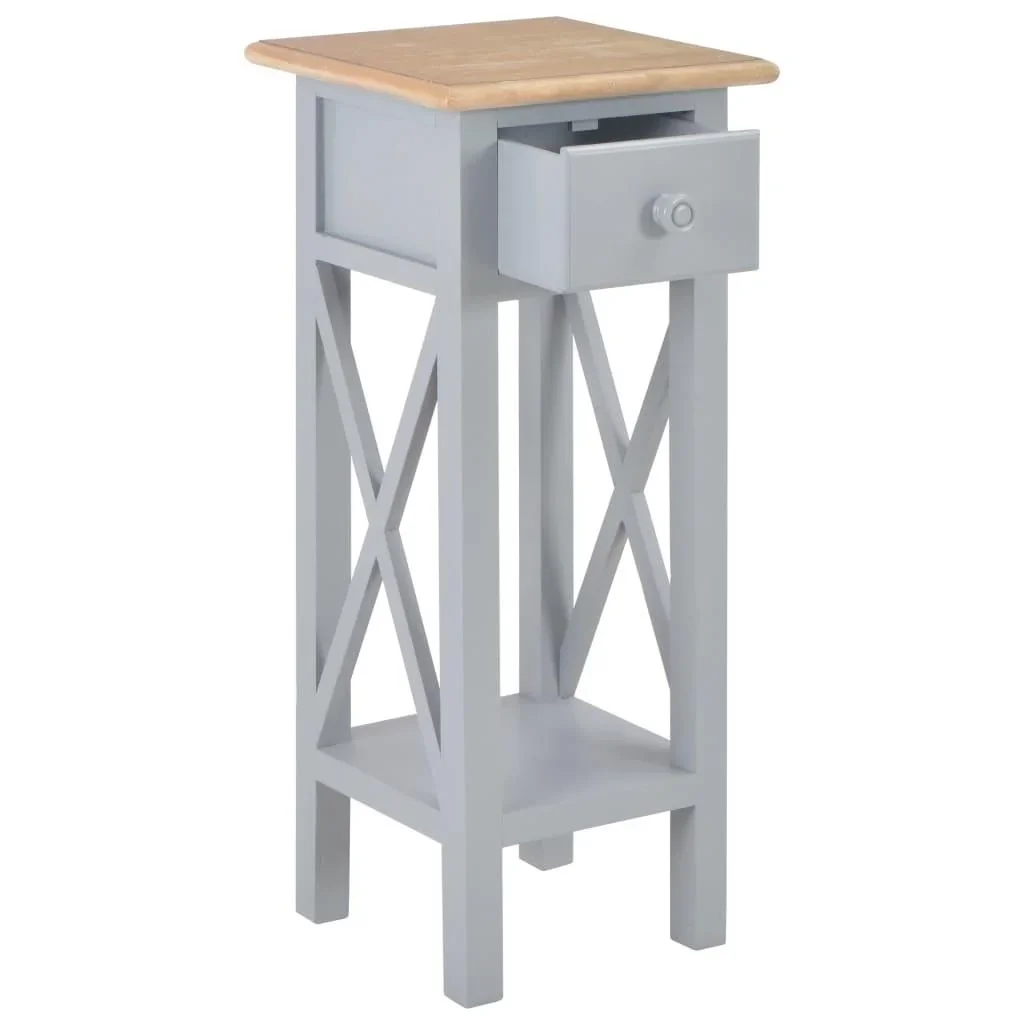 Beistelltisch 27x27x65,5 cm Holz grau - 2