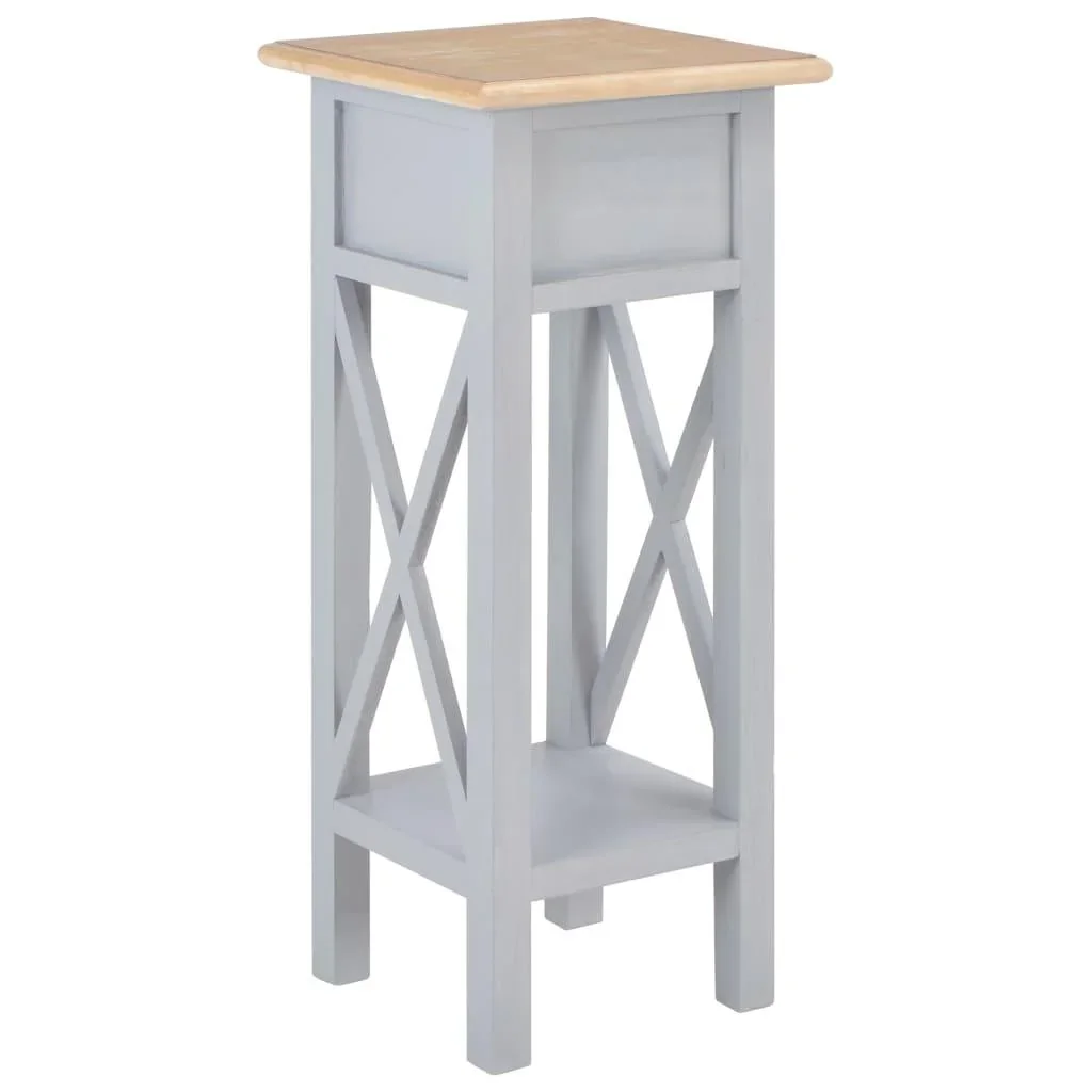 Beistelltisch 27x27x65,5 cm Holz grau - 4