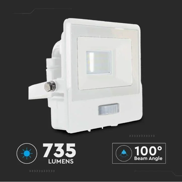 VT-118S LED-Flutlicht mit Sensor - 10 W - 735 Lm - 4000K - Weiß - 0