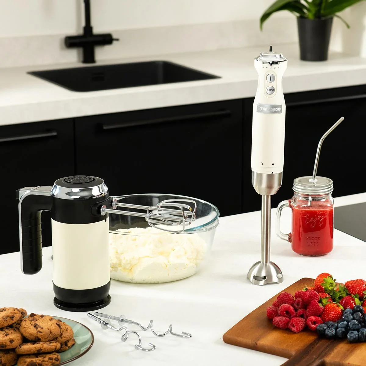 Retro-Handmixer - Weiß - 1