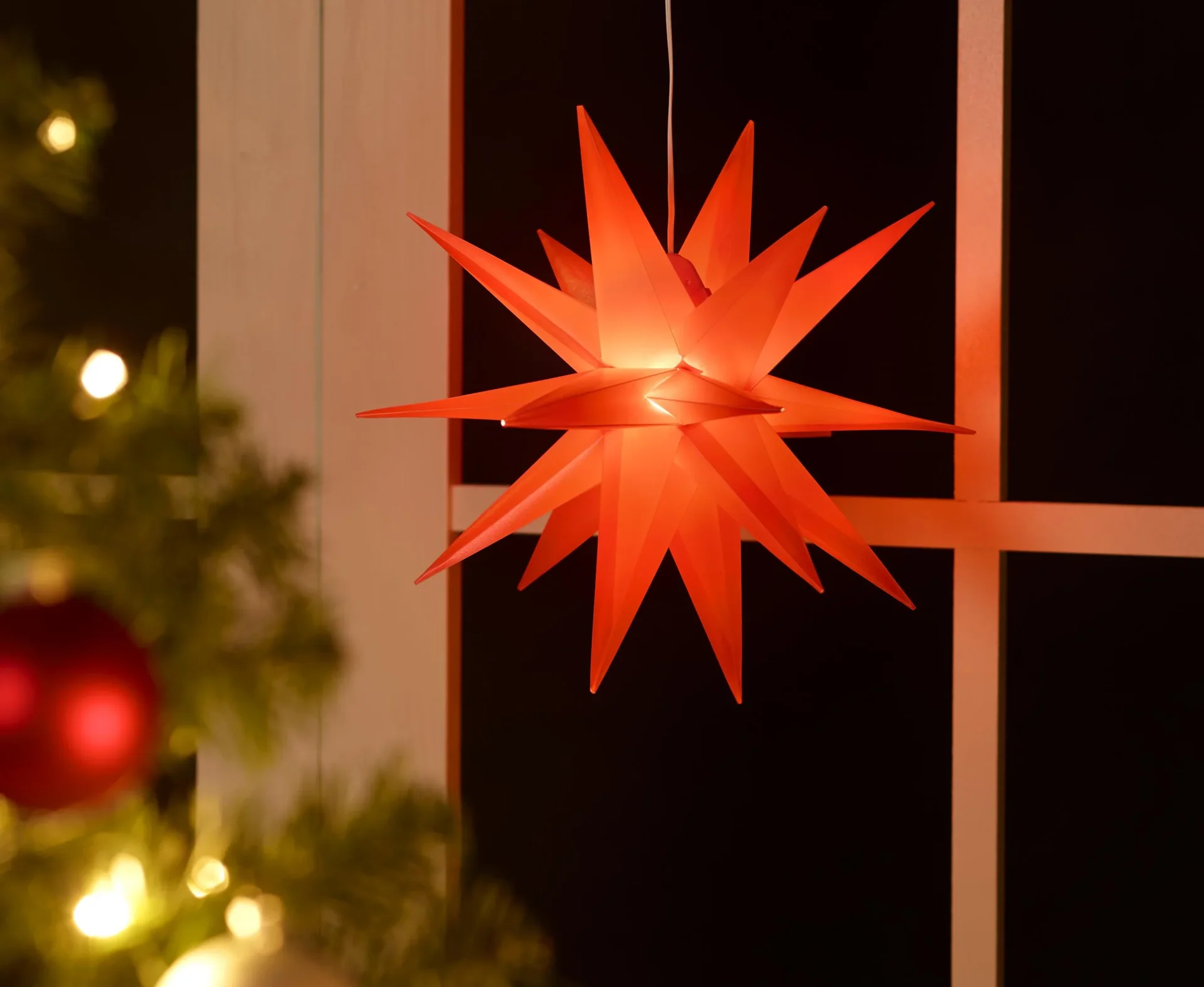 LED Kunststoff Stern, rot, ø 25cm - 0