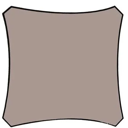 SONNENSEGEL - VIERECK - 5 x 5 m - BRAUNGRAU - 2