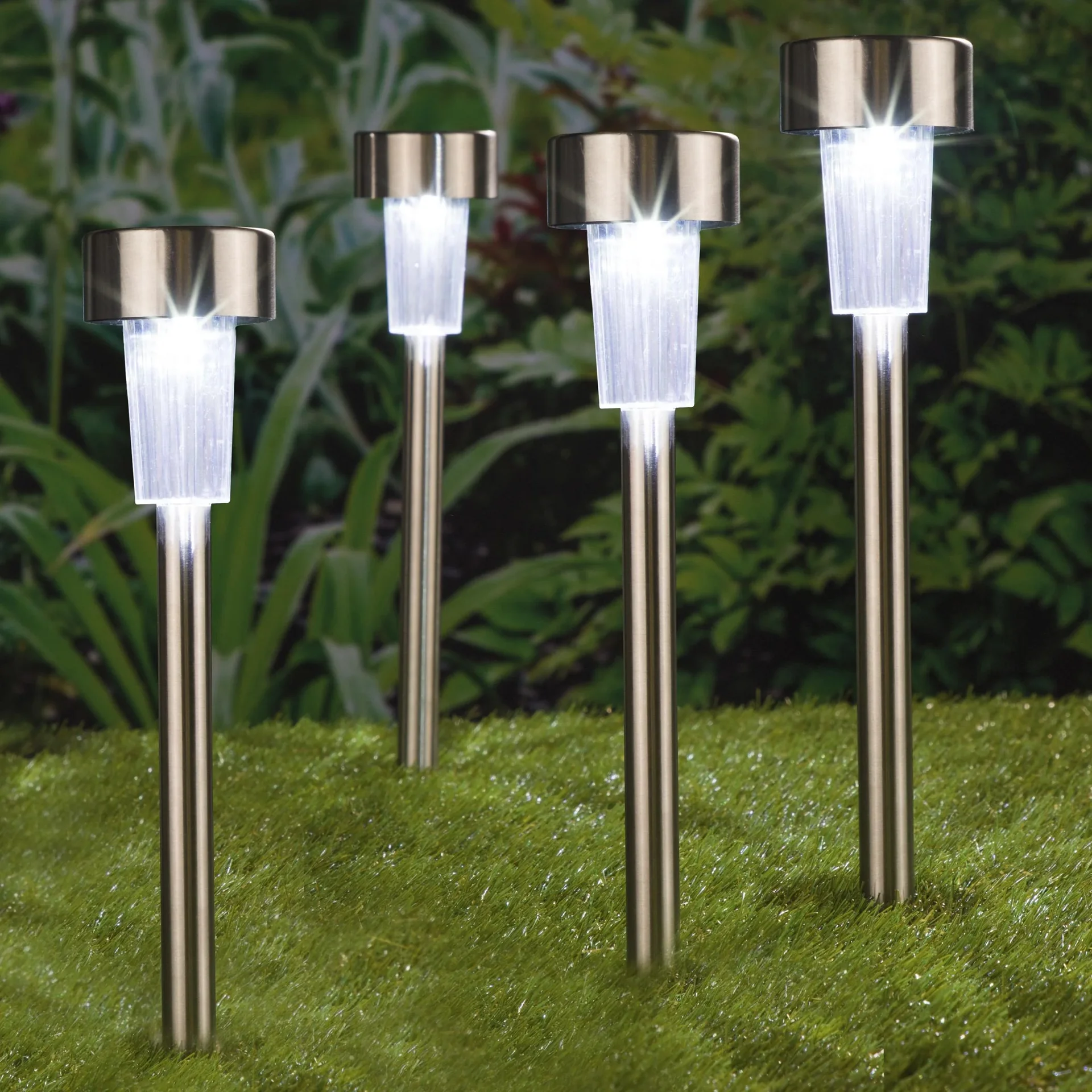 Solarlampe mit Erdspieß, 4er Set - 0