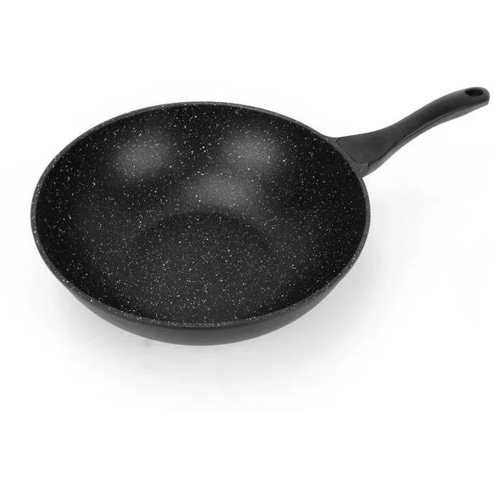 Wokpfanne - mit Glasdeckel - 30 cm - Schwarz - 1