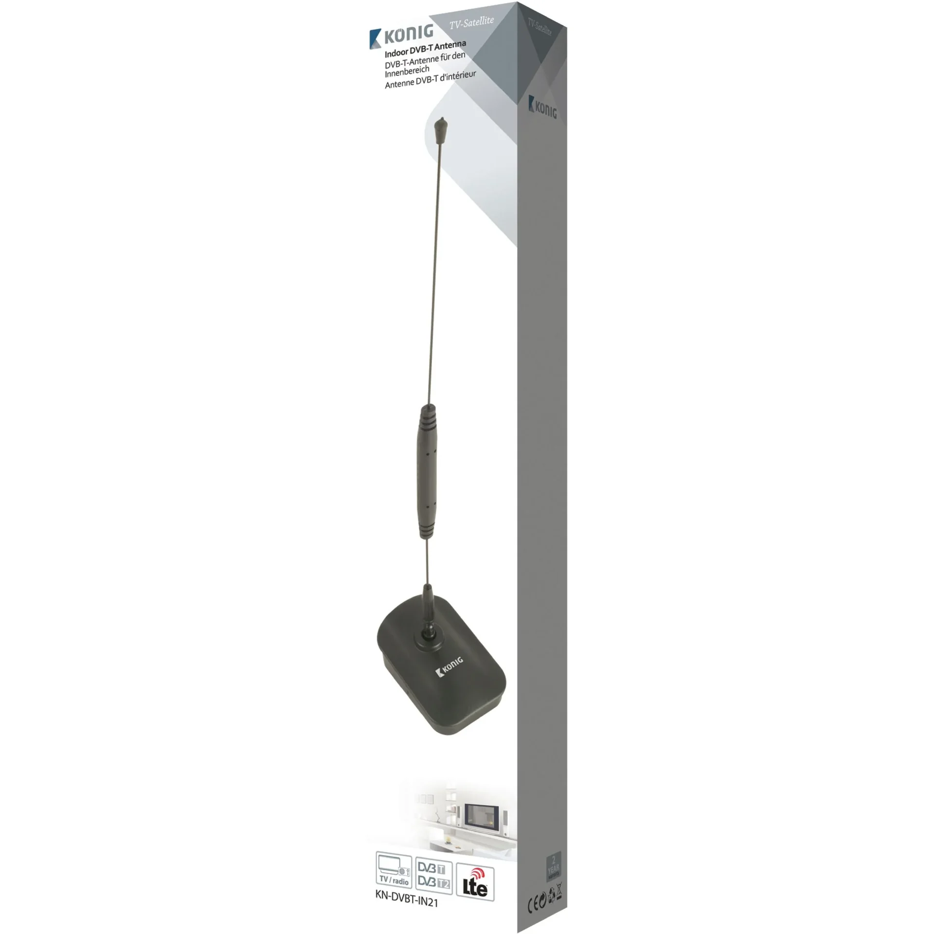 Innen DVB-T/T2 - DAB+ UKW Antenne 7 dB FM / VHF / UHF - 0