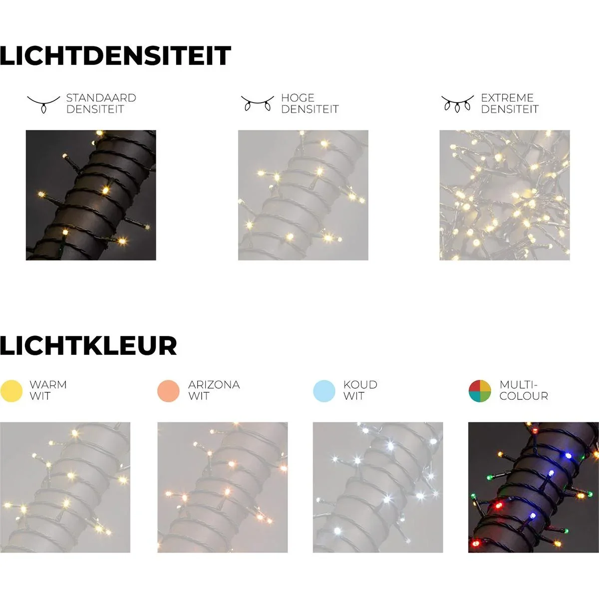 Vellight Weihnachtsbeleuchtung - 12m - 80 LEDs - Mehrfarbig - Innen & Außen - 0