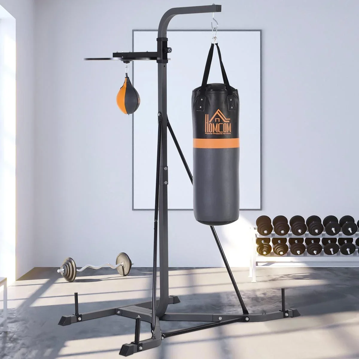 Boxsackständer mit Punchingball schwarz - 4