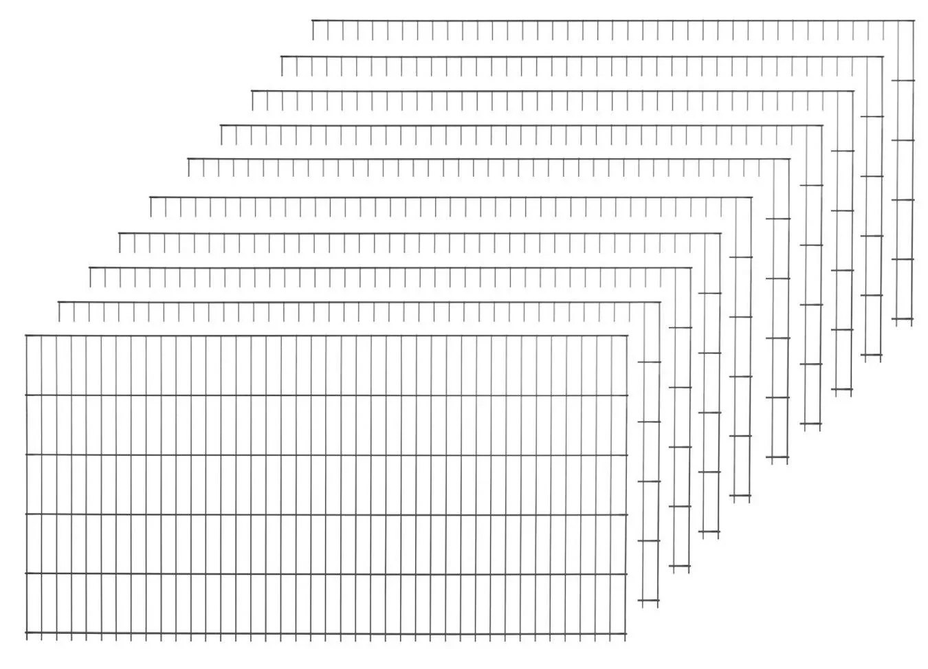 Stabmattenset anthrazit 10 Stück  a 75cm x 200cm - 2