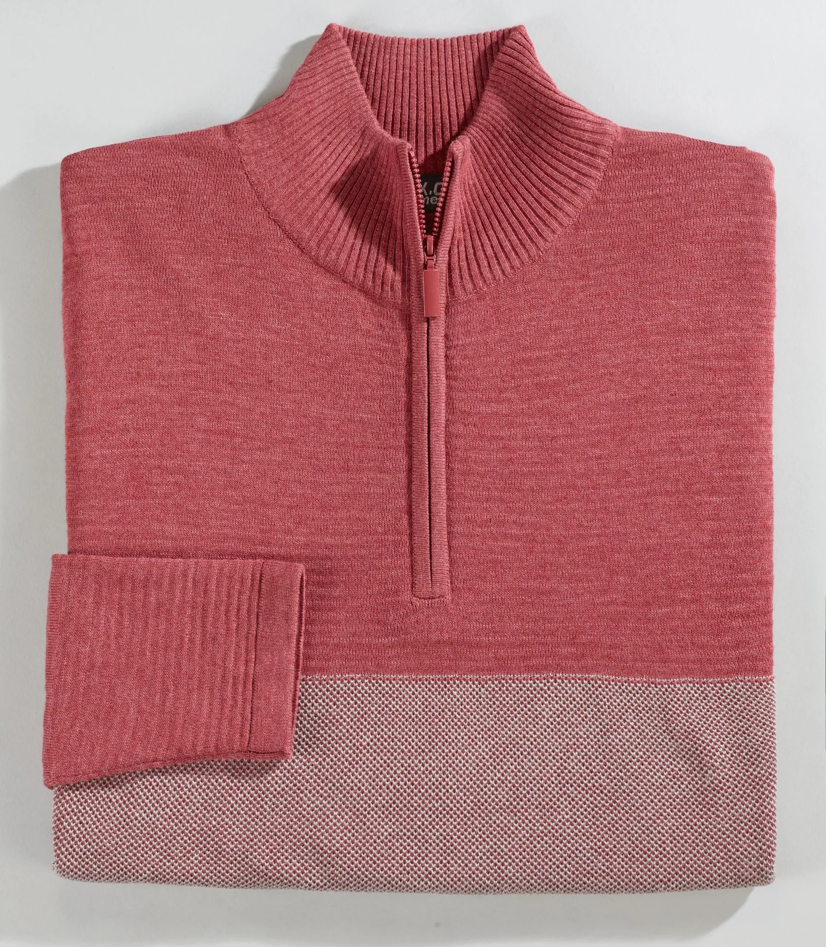 Pullover mit Reißverschluß, Farbe rot, Gr.M - 1