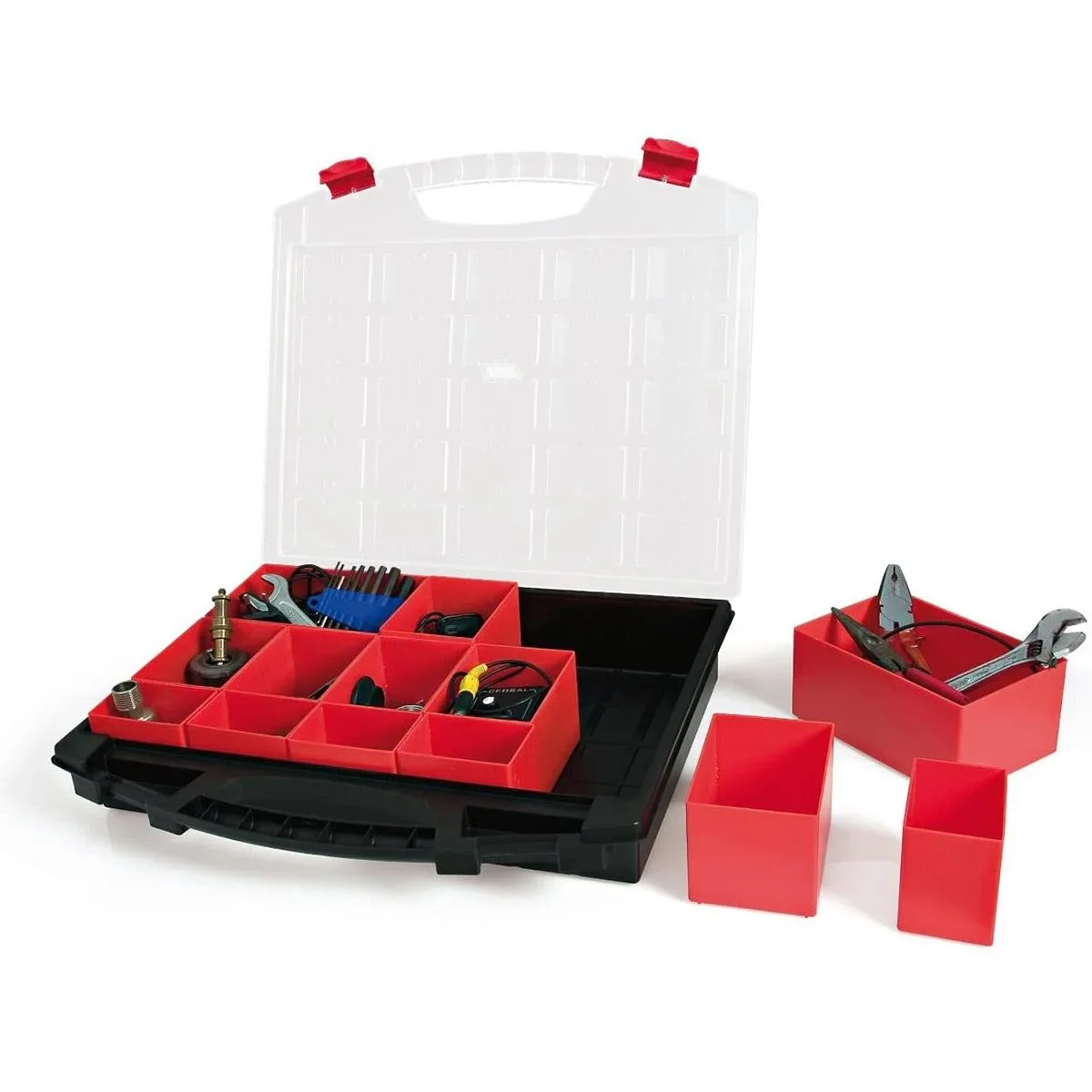 TAYG Sortierbox - 430 x 370 x 85 mm - Mit 13 herausnehmbaren Fächern - 2