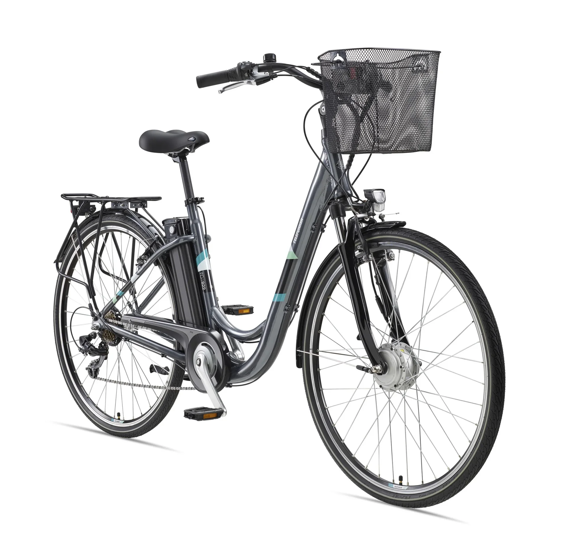 Unisex Alu-City E-Bike, 28 Zoll, 7-Gang Kettenschaltung, anthrazit, Multitalent RC822 - 0