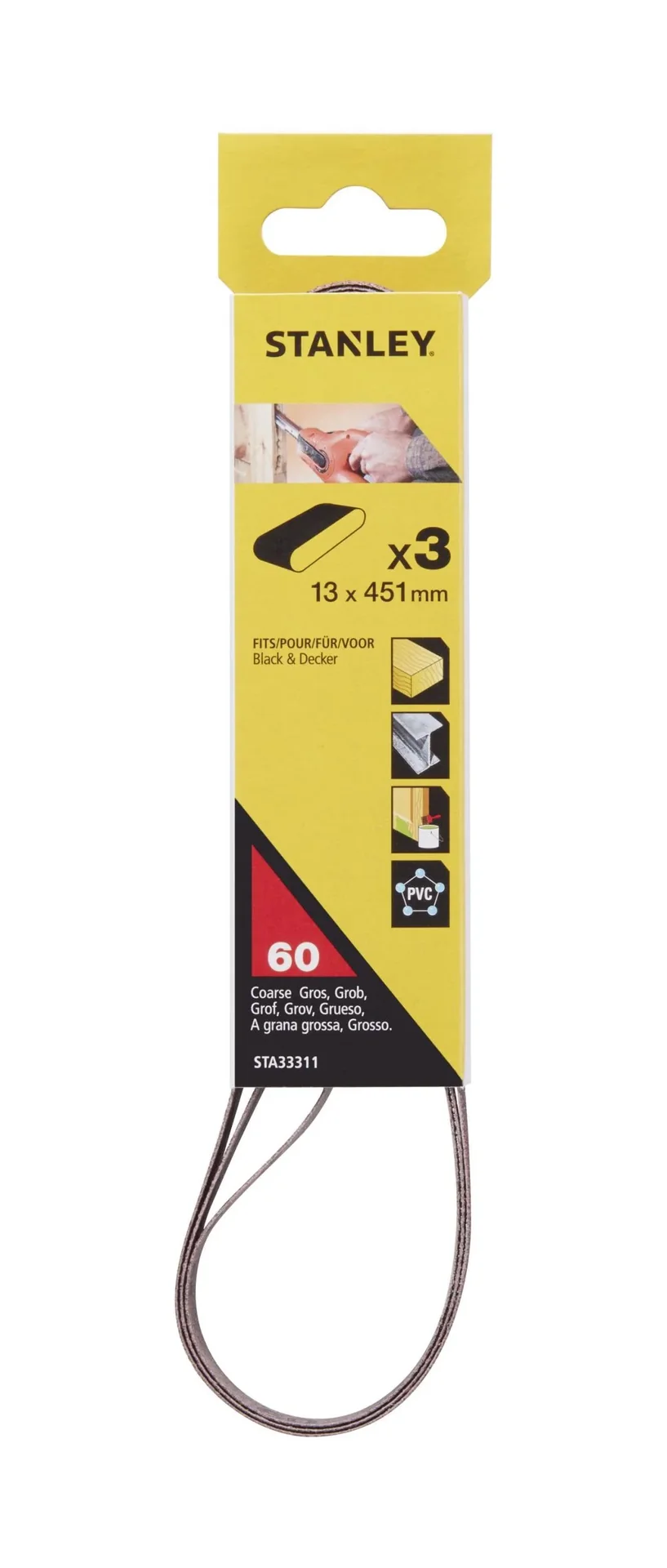 Schleifbänder K60 für Powerfeile KA900E, 13 x 455mm, 3er Set - 2
