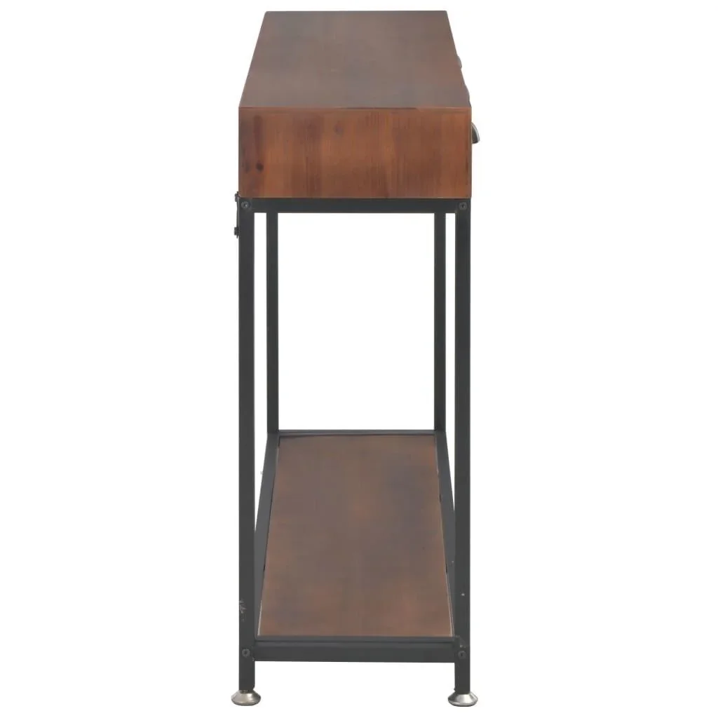 Wandtisch mit 3 Schubladen 120x30x76 cm Kiefer massiv - 4