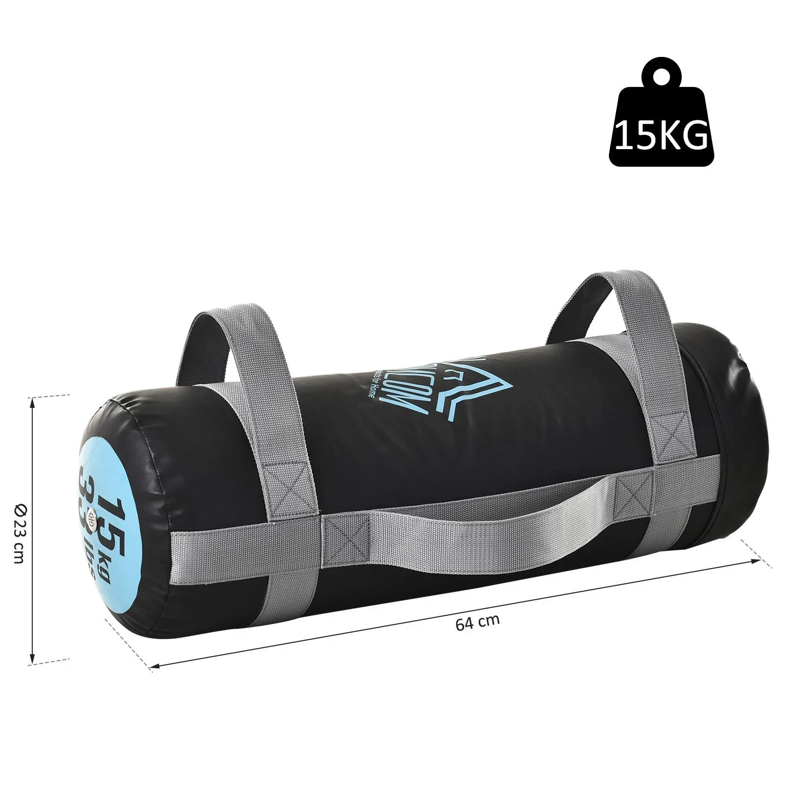 Powerbag-Gewichtstasche 15 kg, schwarz - 0