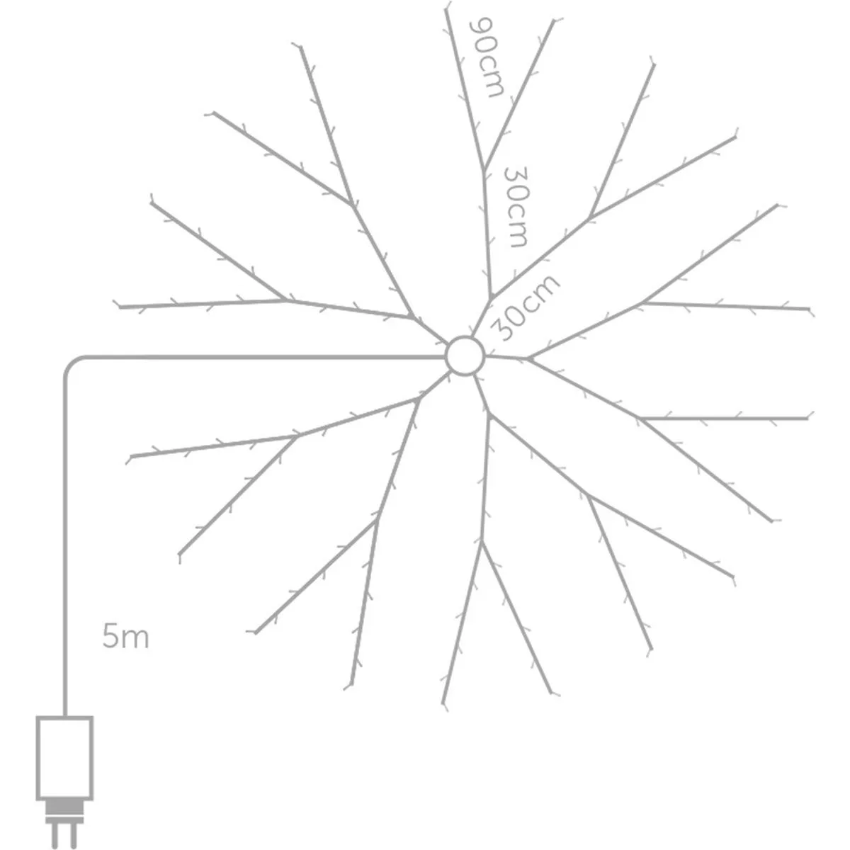 Vellight Weihnachtsbeleuchtung - für Weihnachtsbäume bis zu 180cm - 220 LEDs - Arizona Weiß - Innen & Außen - 1