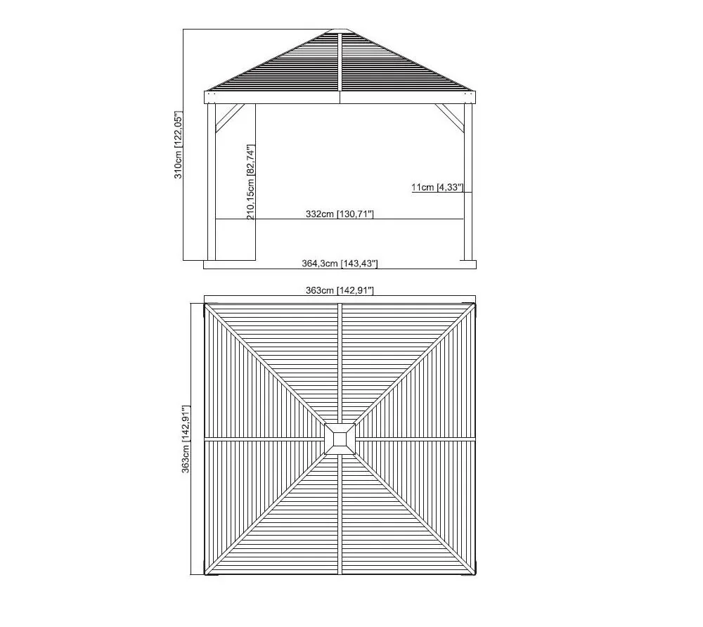 Pavillon Valencia 12 x 12 Holz-Edition - 3