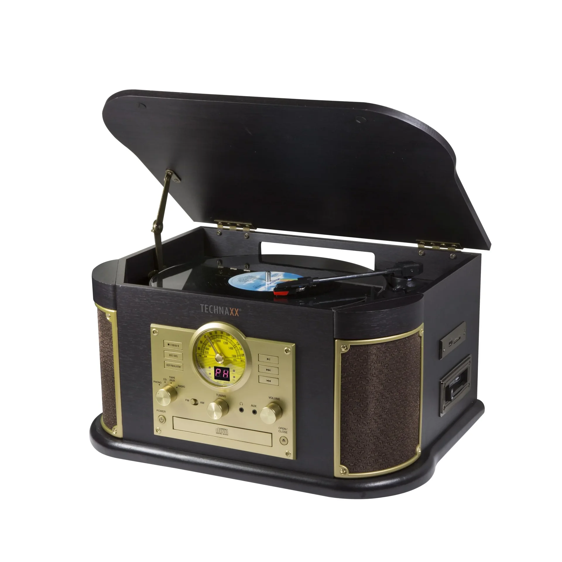 Nostalgie Bluetooth Plattenspieler mit integrierter Digitalisierungsfunktion - 0