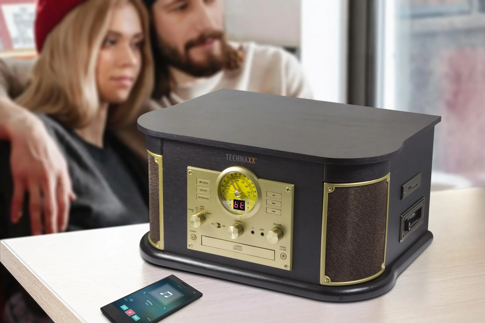 Nostalgie Bluetooth Plattenspieler mit integrierter Digitalisierungsfunktion - 2