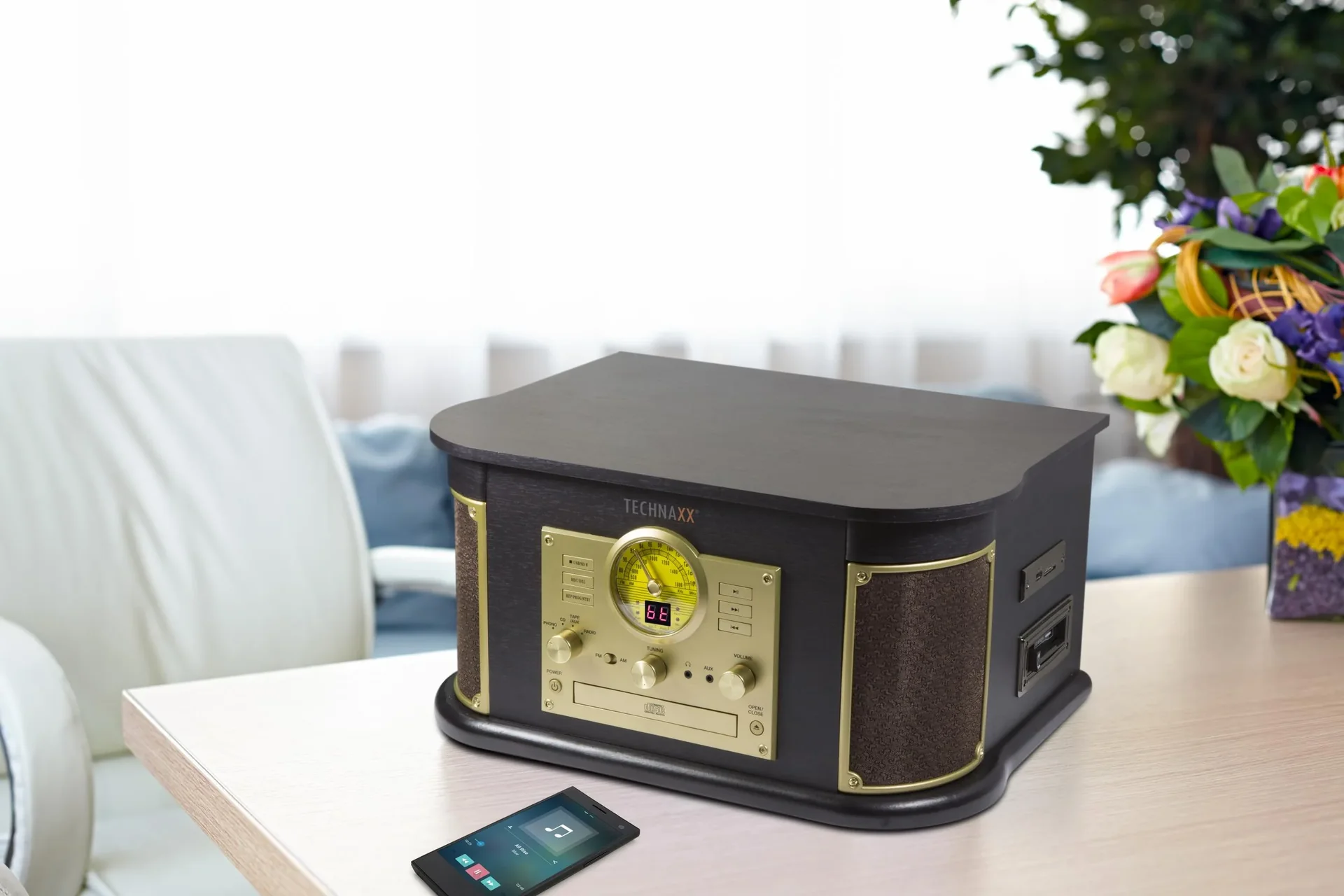Nostalgie Bluetooth Plattenspieler mit integrierter Digitalisierungsfunktion - 4