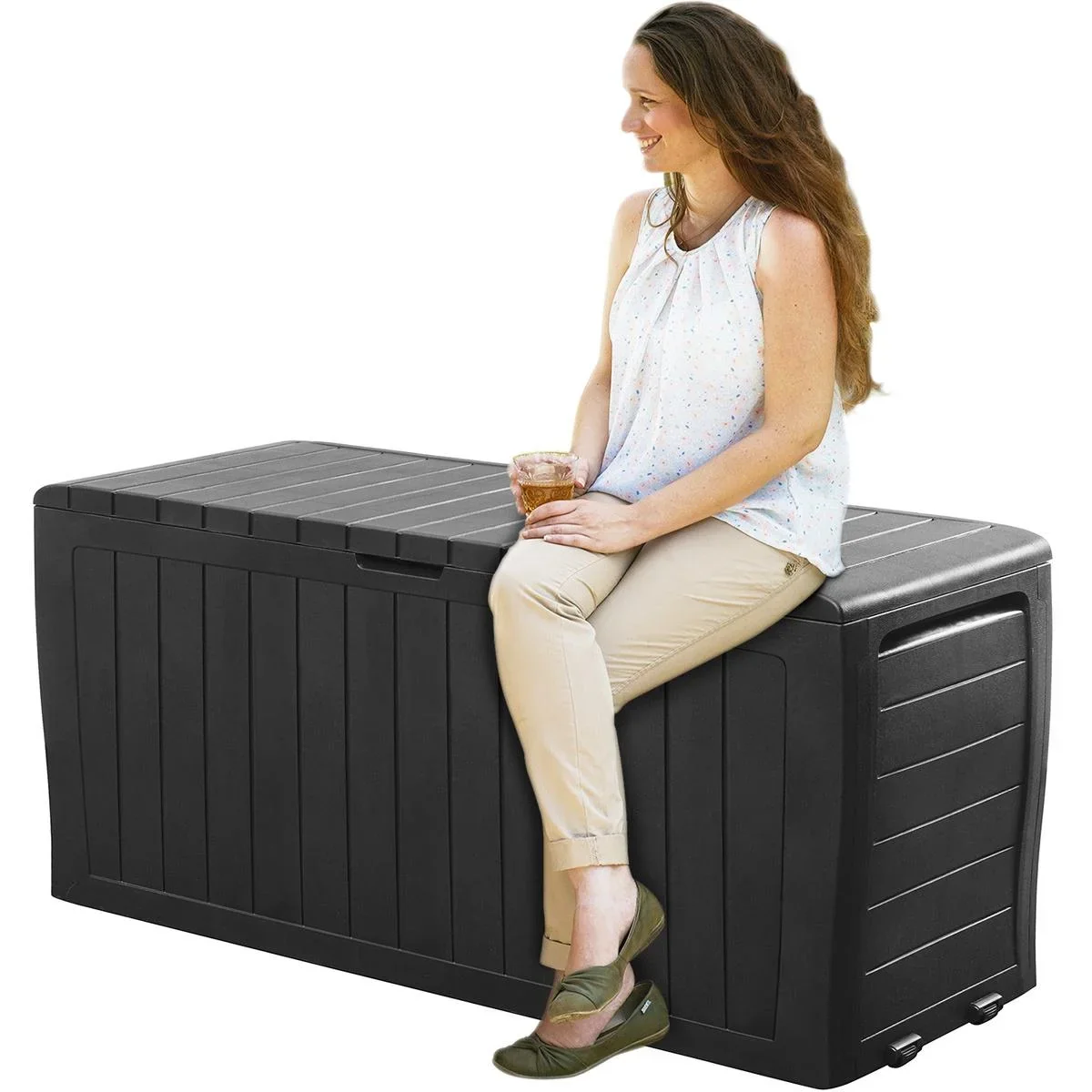 Aufbewahrungsbox Marvel Plus anthrazit 117x45x57cm mit Rollen - 3