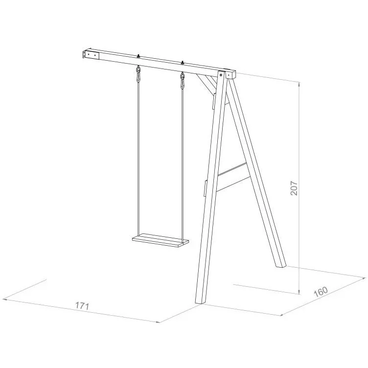 Einzelschaukel Grau Wandhalterung / weiß - 1