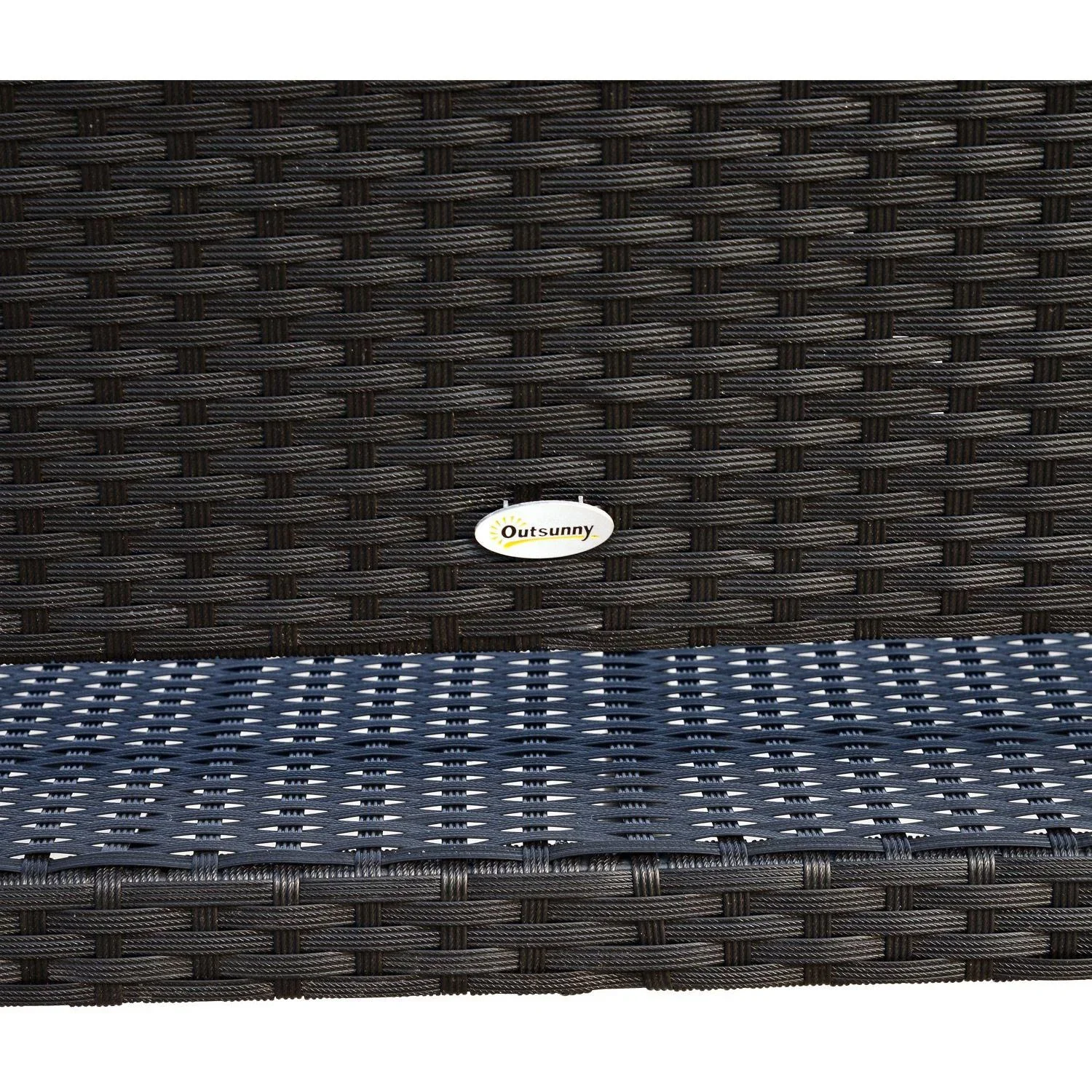 Polyrattan Gartenbank Sitzbank 2-Sitzer Stahl Schwarz - 3