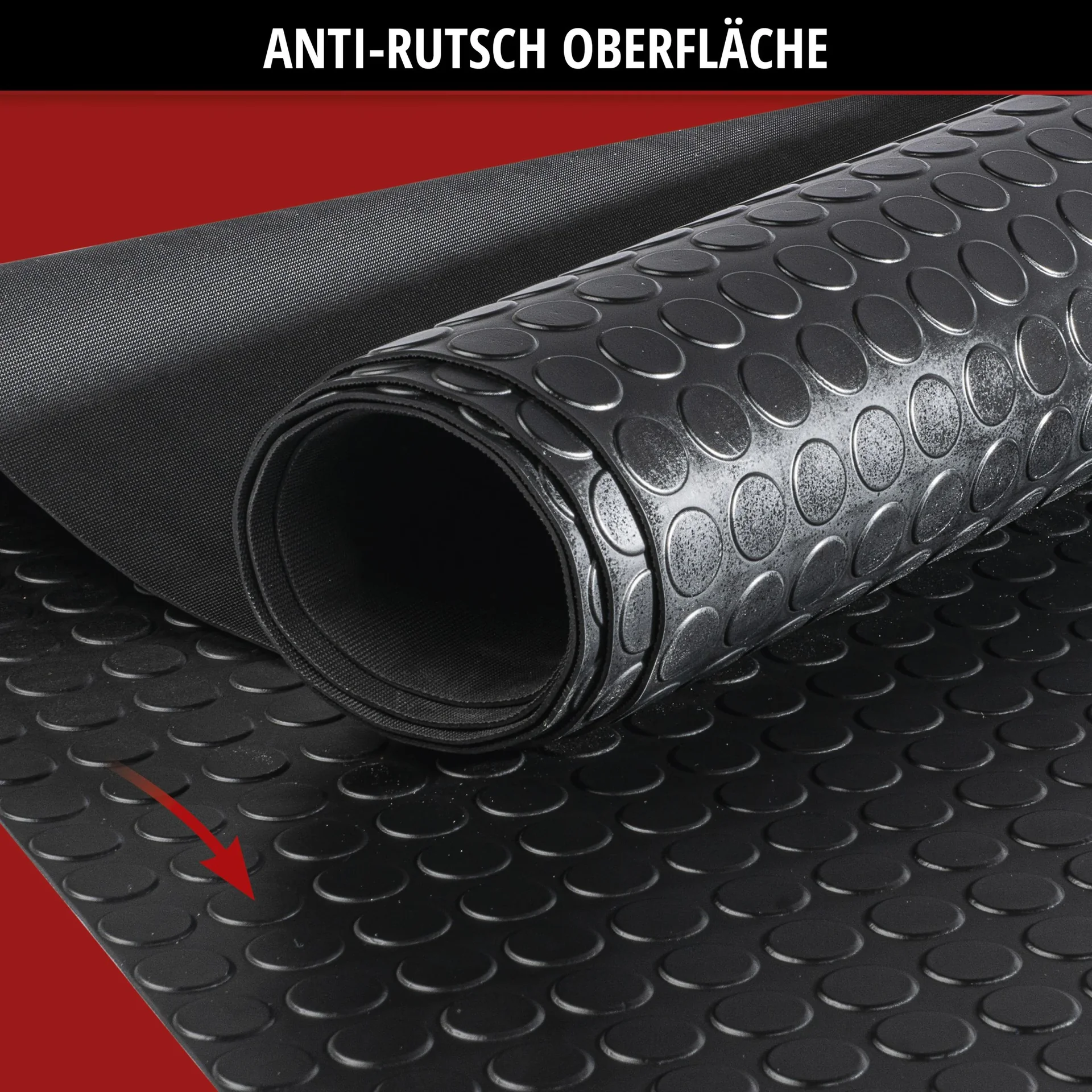Kofferraummatte, Gummimatte Coin, zuschneidbare Meterware 100x150 cm schwarz - 1
