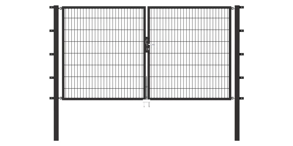 Doppeltor Flexo mit Zubehör, anthrazit, Breite 250 cm, Höhe 140 cm, PF: 60x60 cm - 1