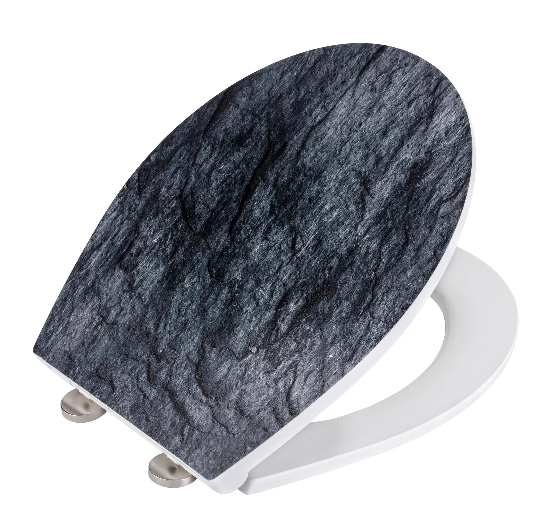 Premium WC-Sitz Slate Rock mit Relief, aus antibakteriellem Duroplast, mit Absenkautomatik - 1