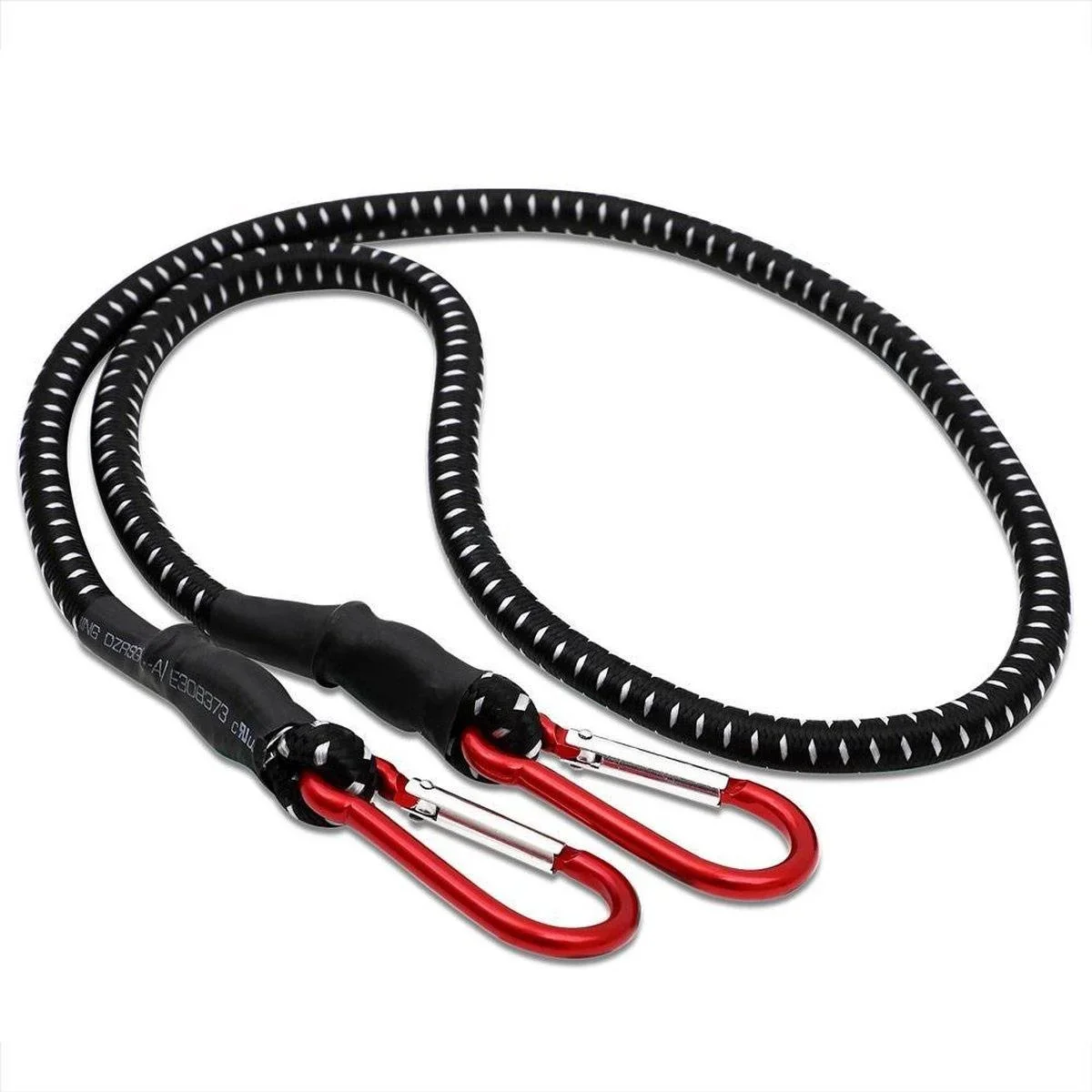 Schnellspanngurte mit Karabiner 2 Stück - 100 x 1cm schwarz weiß rot - 0