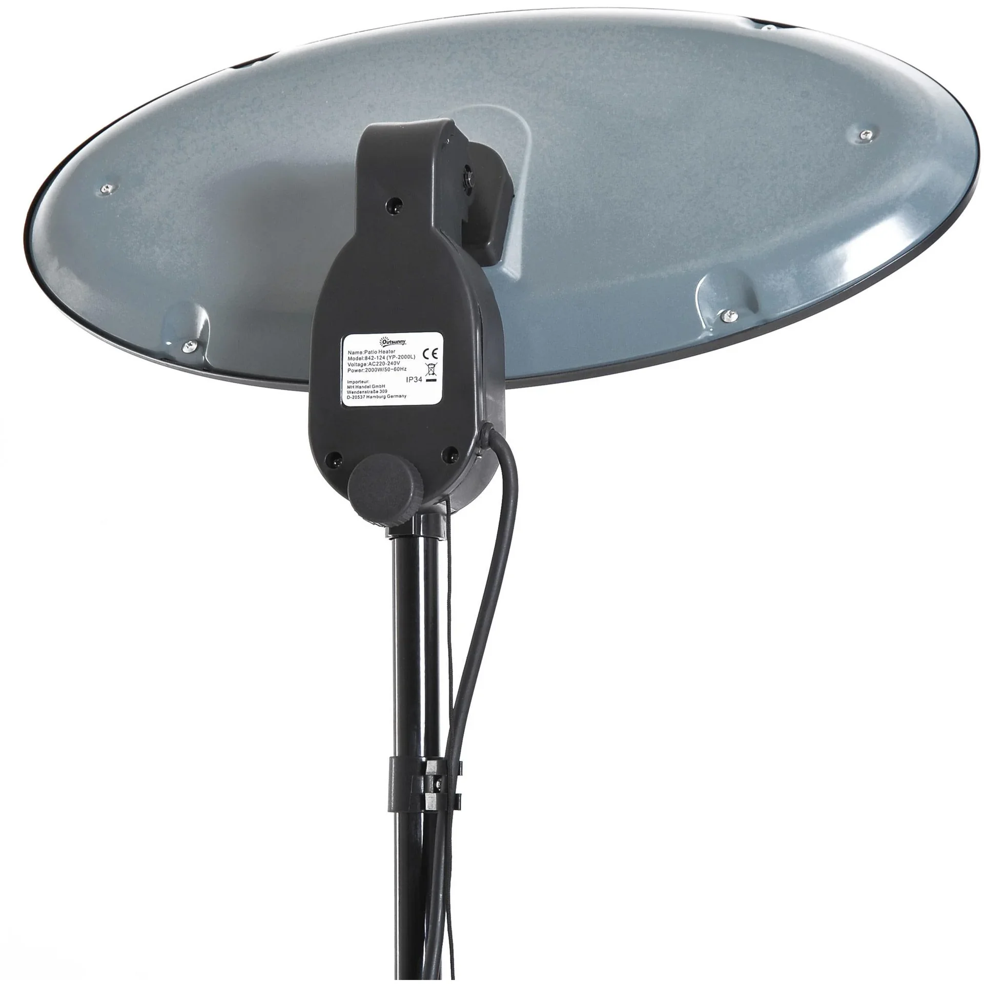 Heizstrahler Terrassenheizer elektrisch 650W/1300W/2000W L50 x B50 x H(180-210) cm - 8