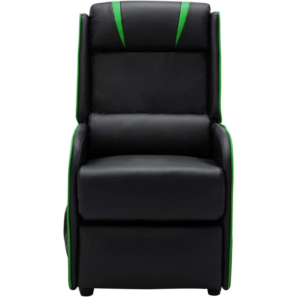Massagesessel verstellbar Kunstleder schwarz und grün - 1