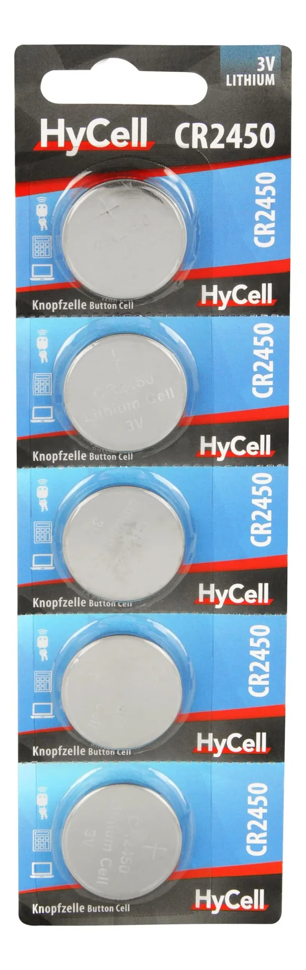 Lithium Knopfzellen CR2450 - 5 Stück - 0