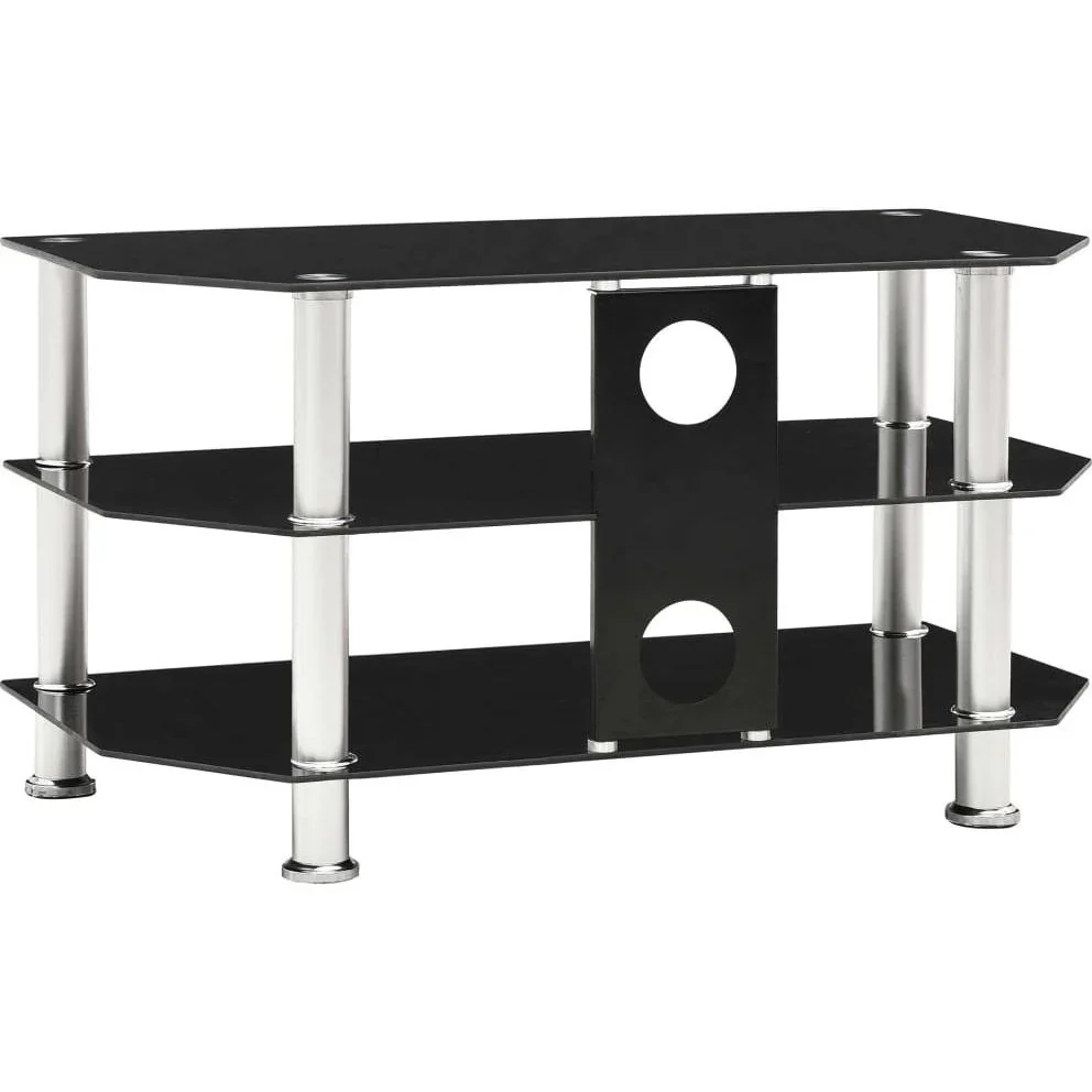 TV-Schrank 75x40x40 cm gehärtetes Glas schwarz - 3