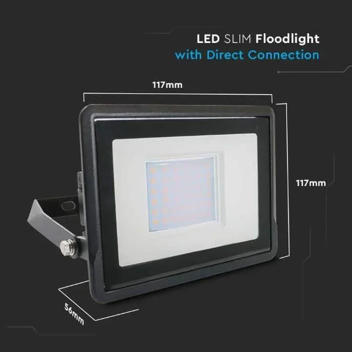 VT-138 LED-Flutlicht - 30W - 2340 Lm - 4000K - Schwarz - 7