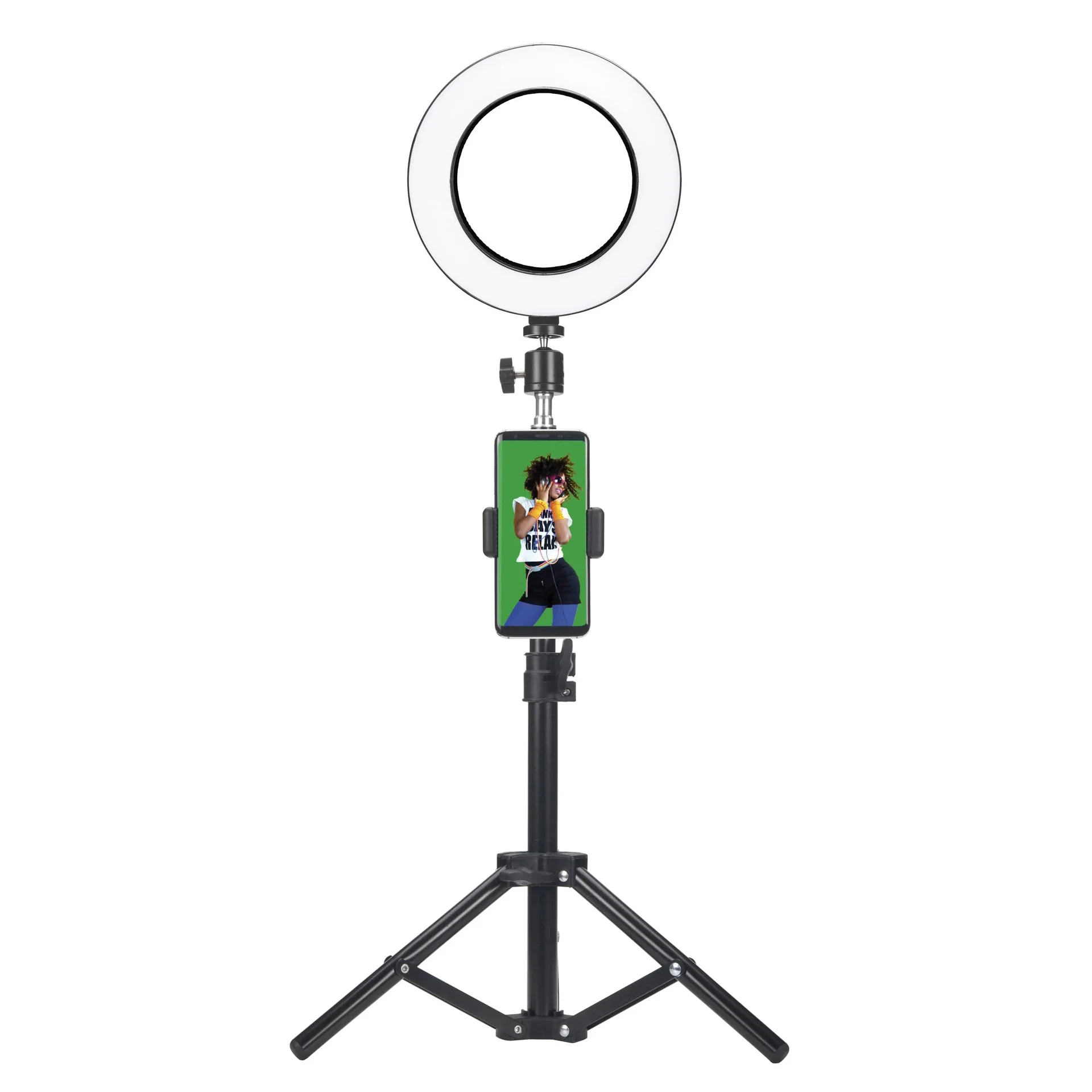 MyStudio Studio Kit mit Green Screen, Stativ mit Smartphone-Halterung, Mikrofon und Videoleuchte - 5
