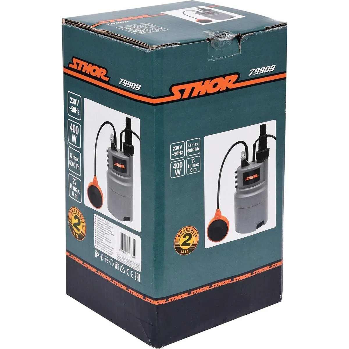 Tauchpumpe - 400W - 6000 l/h MIT 15-Meter-Gartenschlauch inklusive Sprinkler und Armaturen UND 1"-Hahn - 2