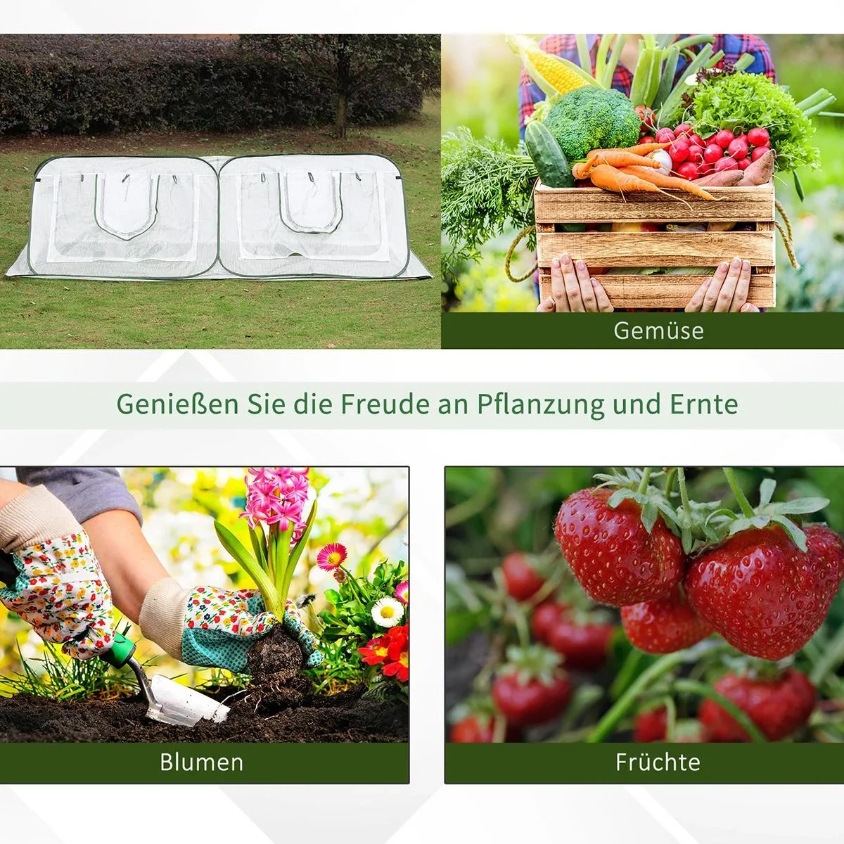 Pop up-Gewächshaus mit Tragetasche weiß - 3