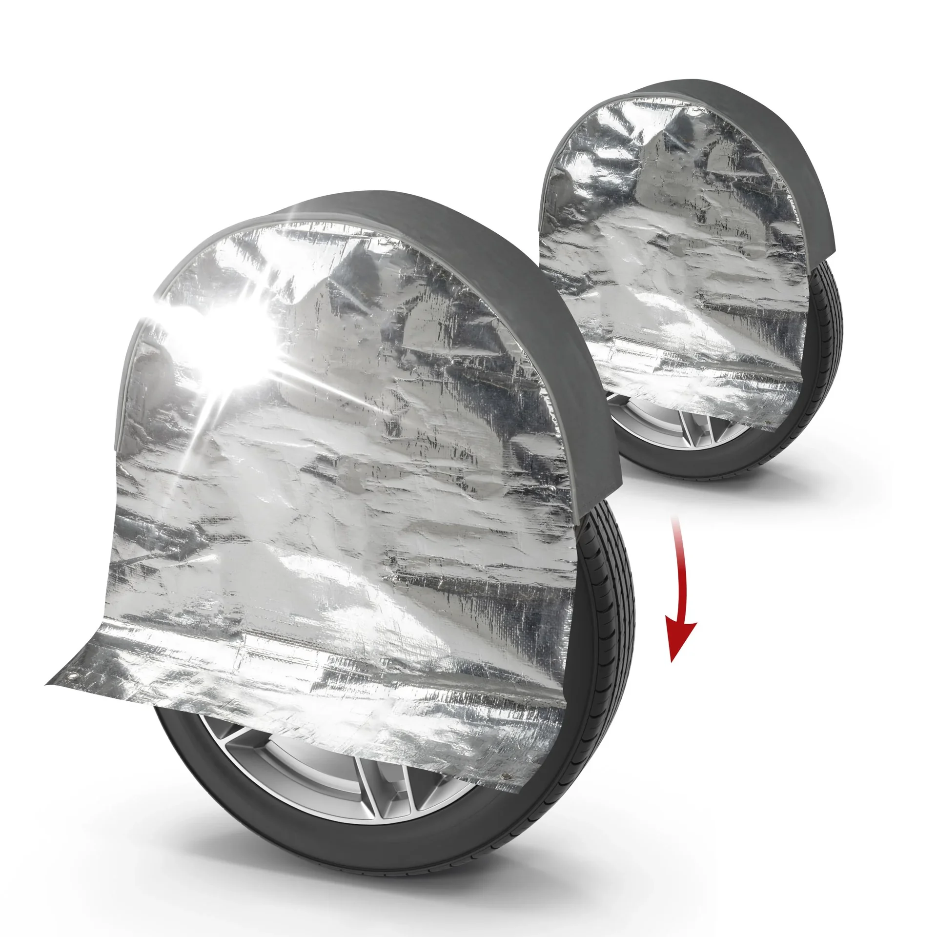 Thermoradabdeckung schützt vor UV Strahlen und Wettereinflüsse Aluminiumbe. für 15 bis 17 Zoll Reifen bis 195mm Breite - 7