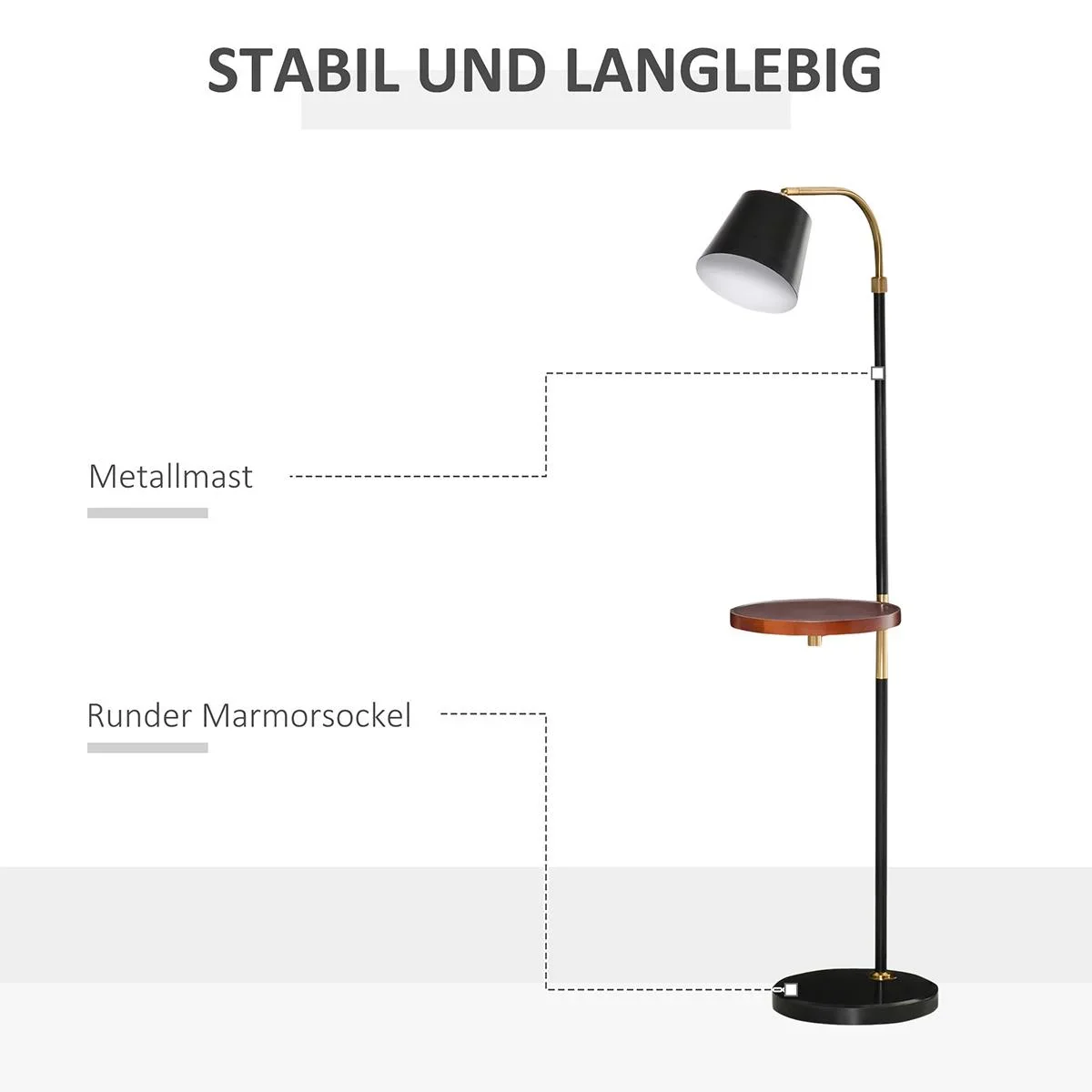 Stehleuchte mit Beistelltisch Steh - 0