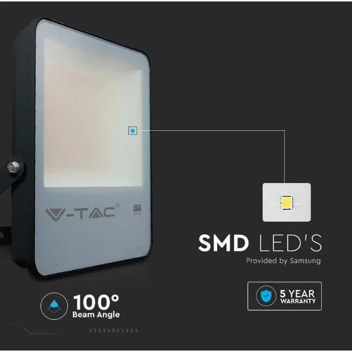 VT-52 LED-Flutlicht - 50 W - 6850 Lm - 6500K - schwarz - Extra effizient - 3