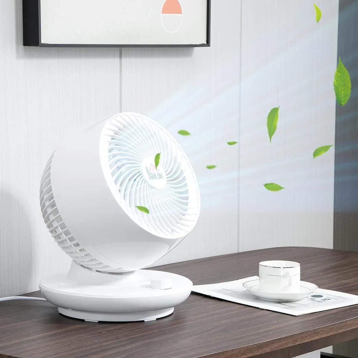Tischventilator Umluftventilator 90° Kippfunktion 70° Oszillation 3 Geschwindigkeiten ABS Kunststoff l Ø27 x 34H cm - 1