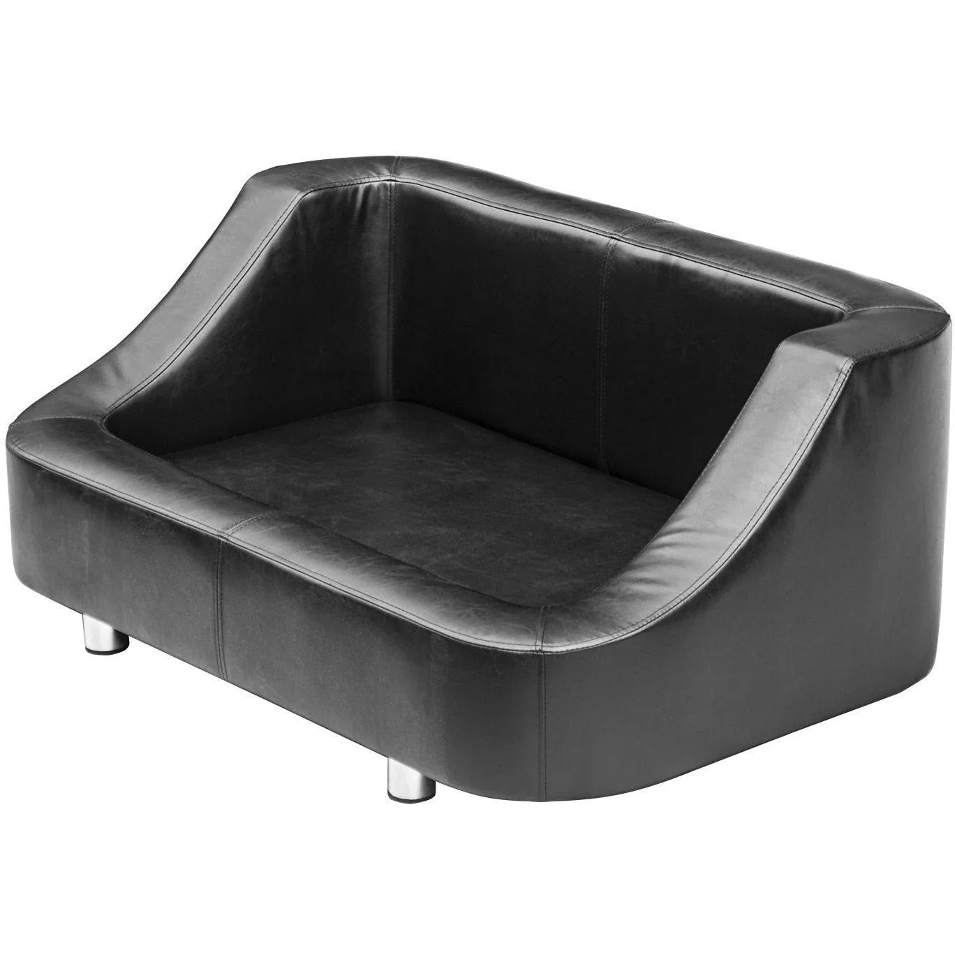 Luxus Hundesofa Hundebett Kunstleder schwarz-weiss - 2