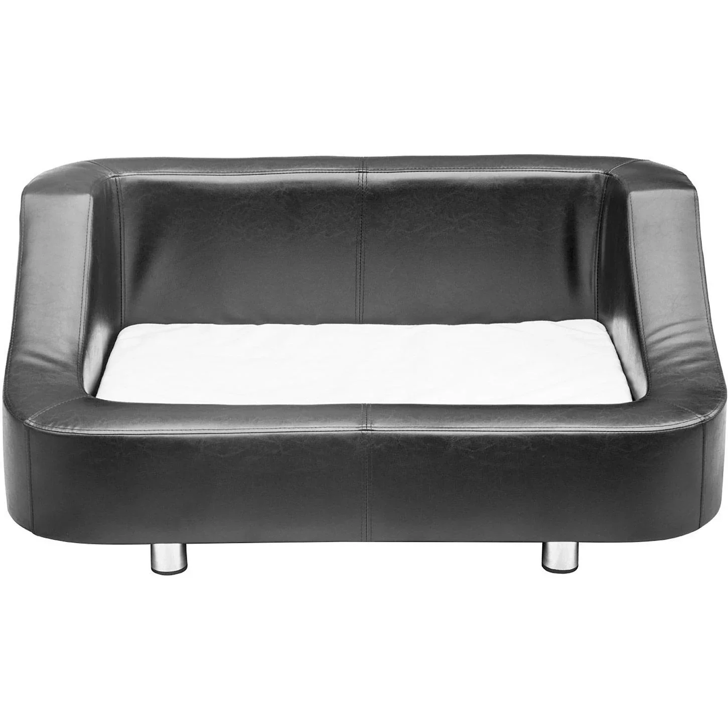 Luxus Hundesofa Hundebett Kunstleder schwarz-weiss - 6